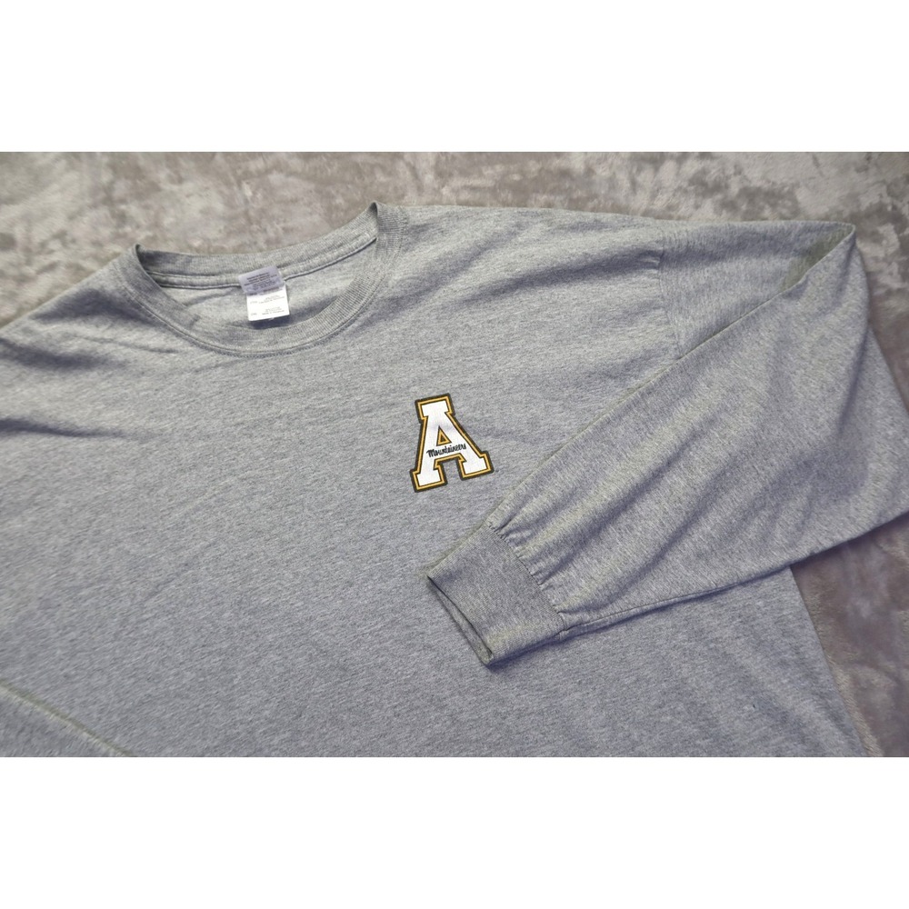 Appalachian State App State Mountaineers Gray Long Sleeve T Shirt Men's Size 2XL